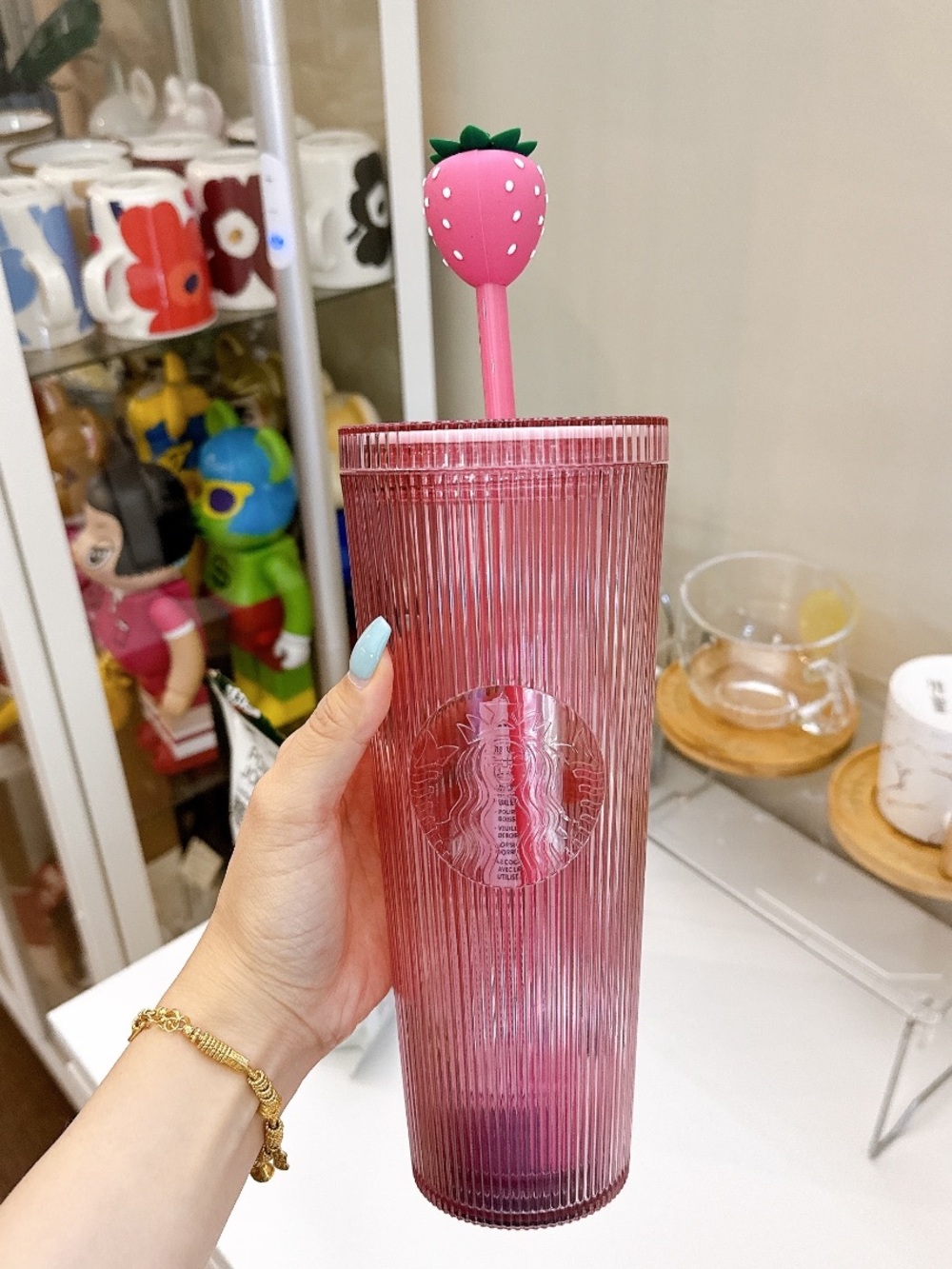 Starbucks Strawberry Tumbler with Straw